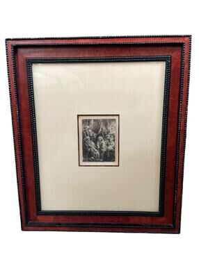 REMBRANDT Art Etching Joseph Telling His Dreams With Certificate of Authenticity